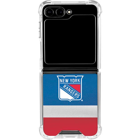 NHL New York Rangers Jersey Galaxy Z Flip6 Clear Case
